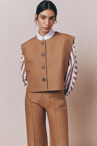 Veston carré Hernan en coton - Camel