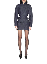 Jupe tailleur en denim - Raw Blue