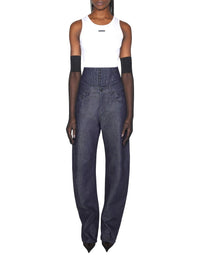 RAW BLUE // raw blue high-waisted corset jeans