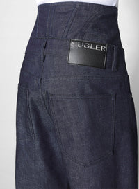 RAW BLUE // raw blue high-waisted corset jeans