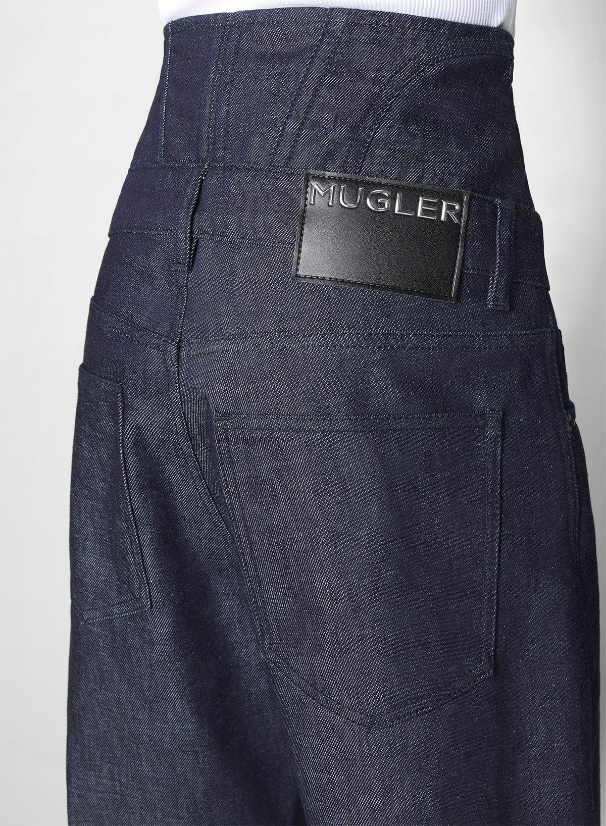 RAW BLUE // raw blue high-waisted corset jeans