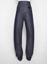 RAW BLUE // raw blue high-waisted corset jeans