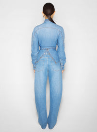 MEDIUM BLUE //  wrapped raw denim chambray shirt