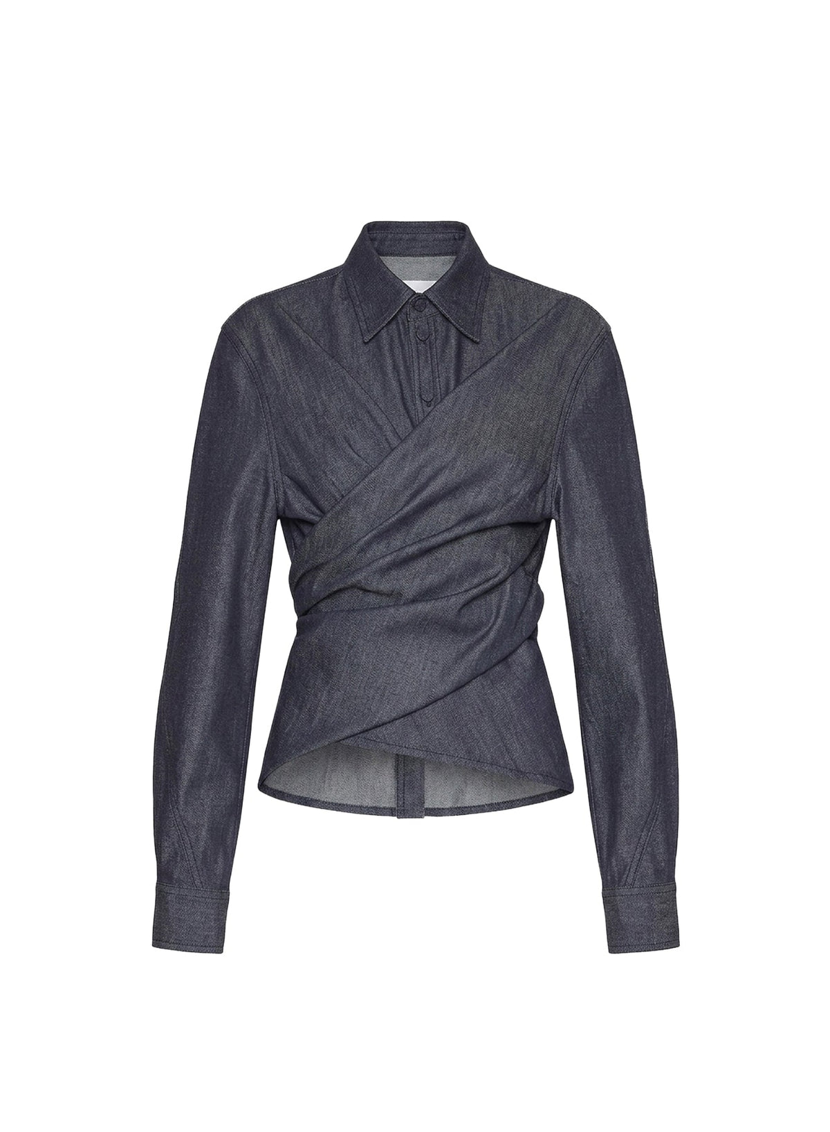 RAW BLUE //  wrapped raw denim chambray shirt