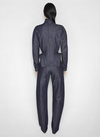 Veste sculpturale en denim brut - Raw Blue