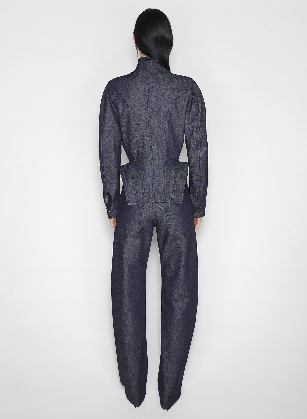 Veste sculpturale en denim brut - Raw Blue