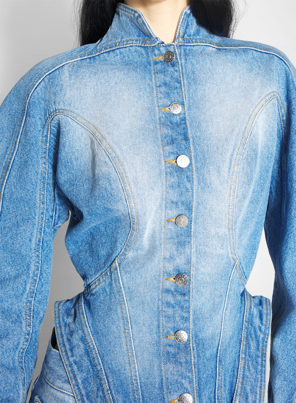 Veste sculpturale en denim - Medium Blue