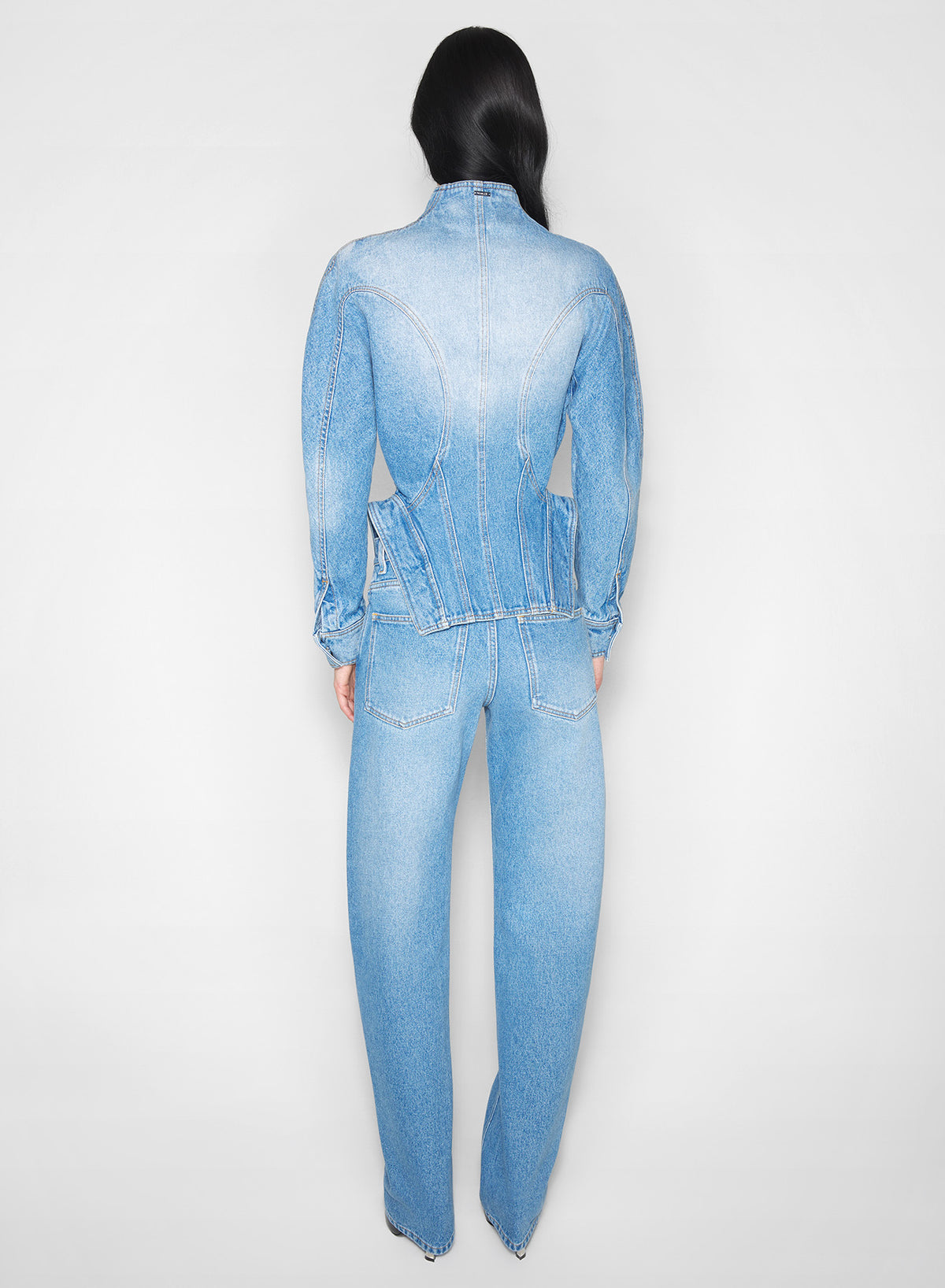 Veste sculpturale en denim - Medium Blue