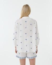 Ilizia blouse with tunisian collar - Milk