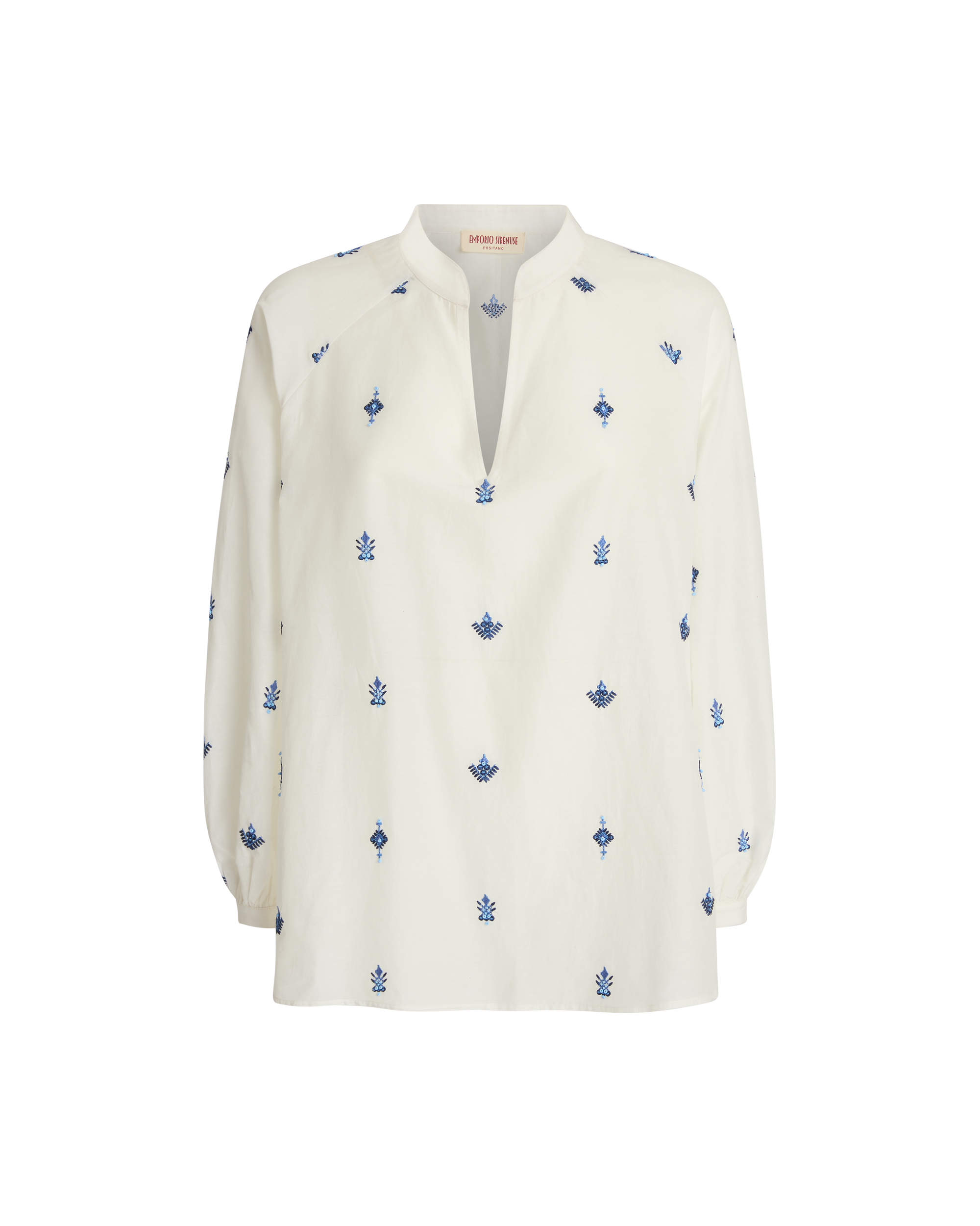 Ilizia blouse with tunisian collar - Milk