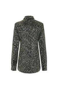 Shirt in crepe with sequin embroidery details
