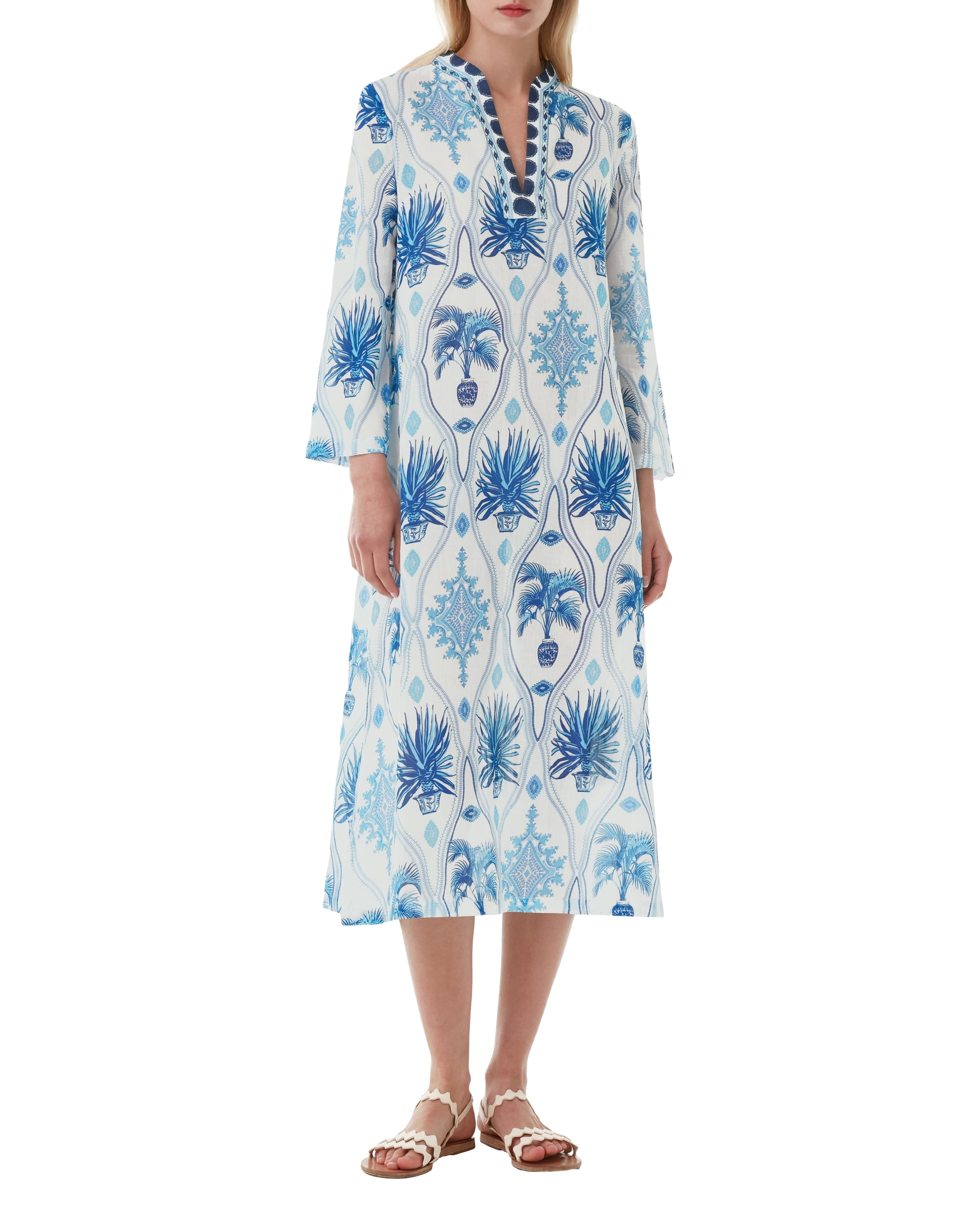 Giada Long Caftan - Blue