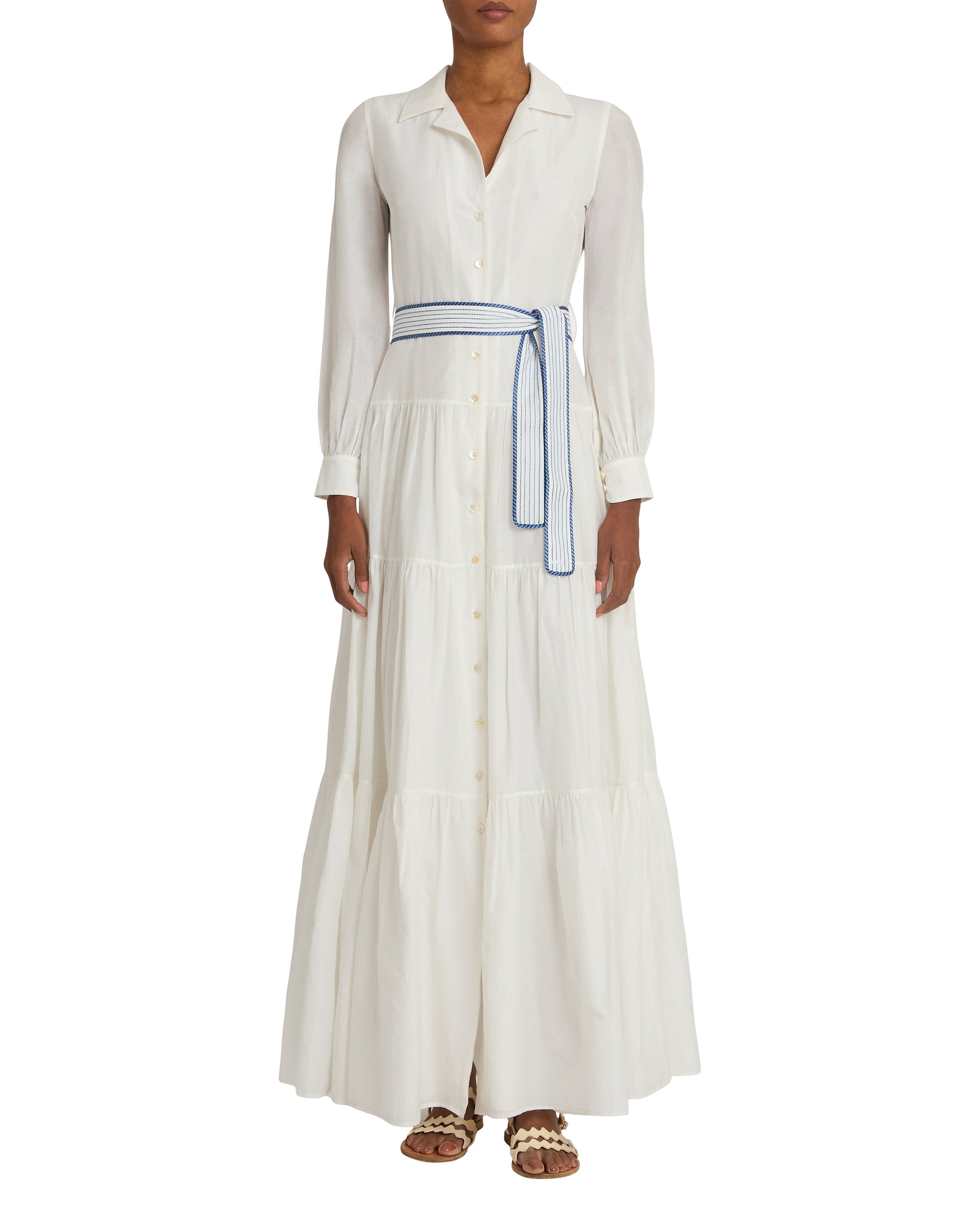 Robe longue à boutons - Milk