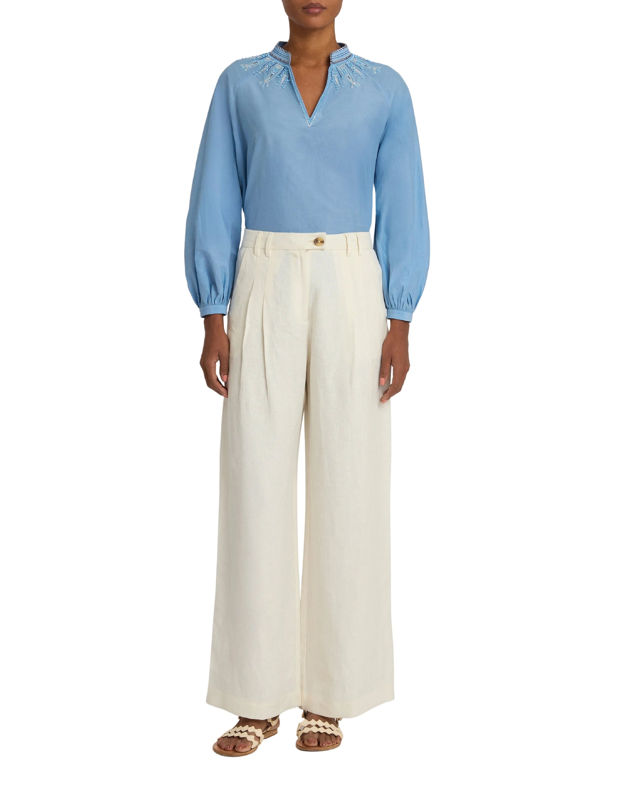 Blouse à col tunisien - Sky