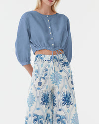 Jinny short blouse - Sky