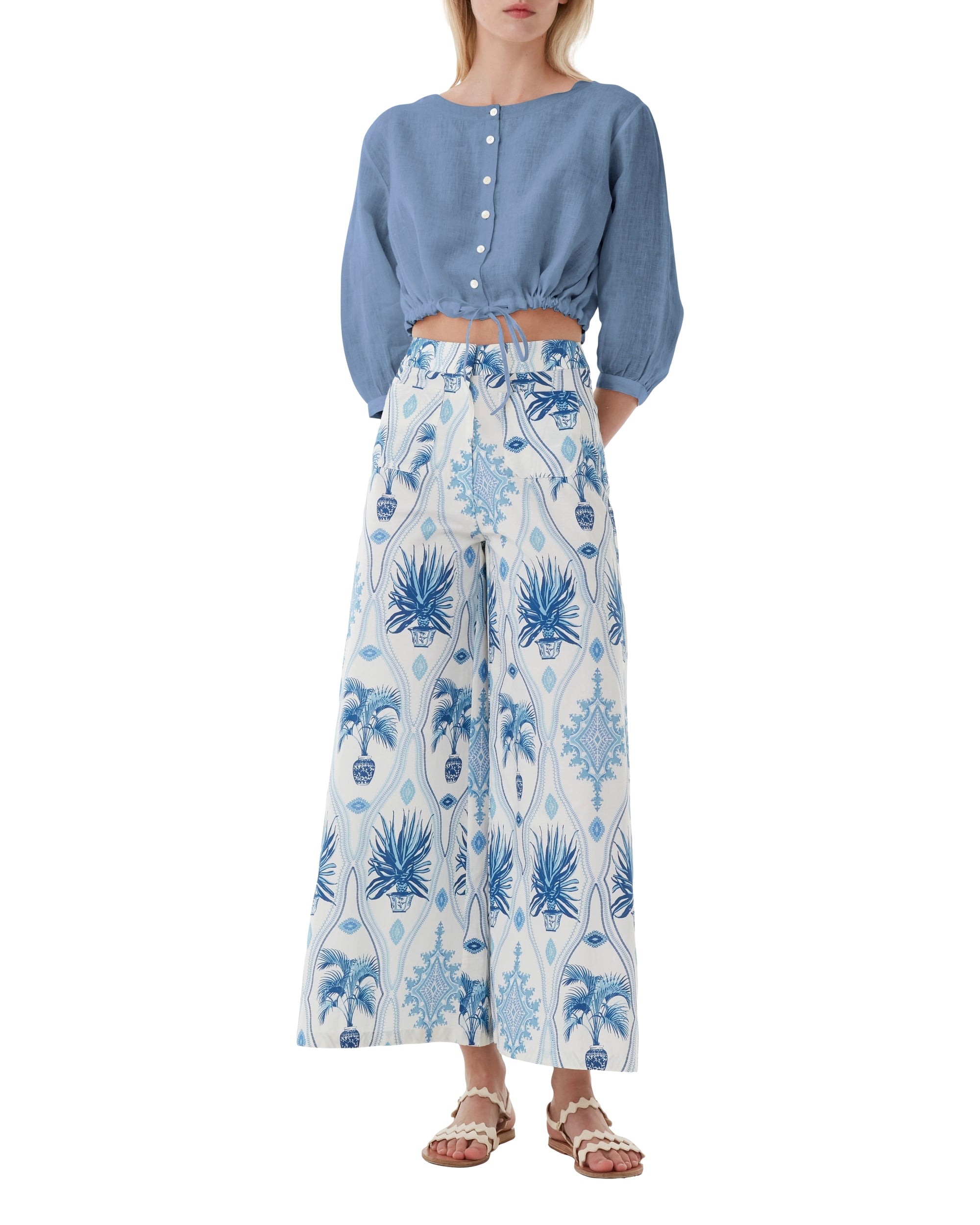 Jinny short blouse - Sky