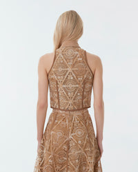 Lara sleeveless crop top - Tan