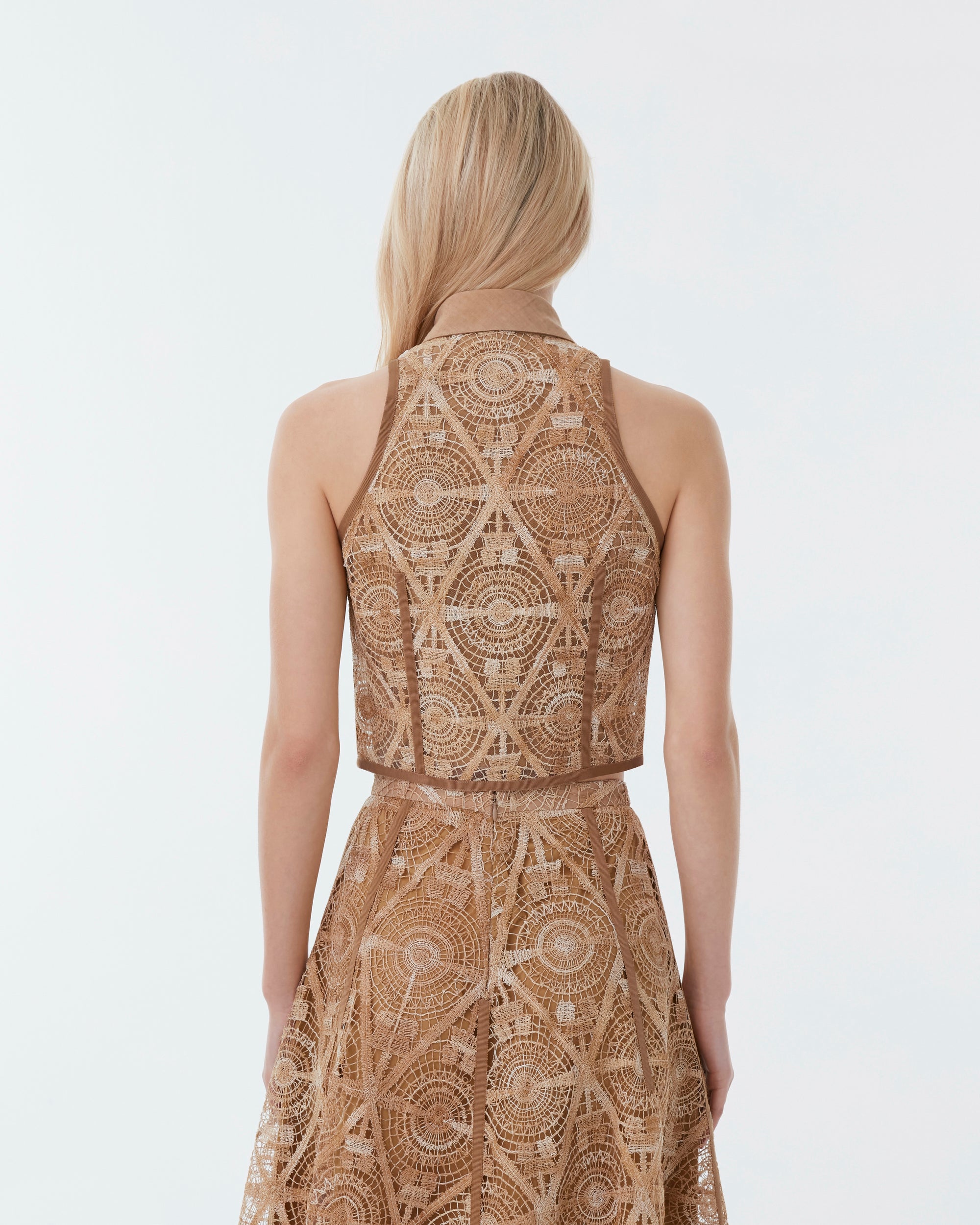 Lara sleeveless crop top - Tan
