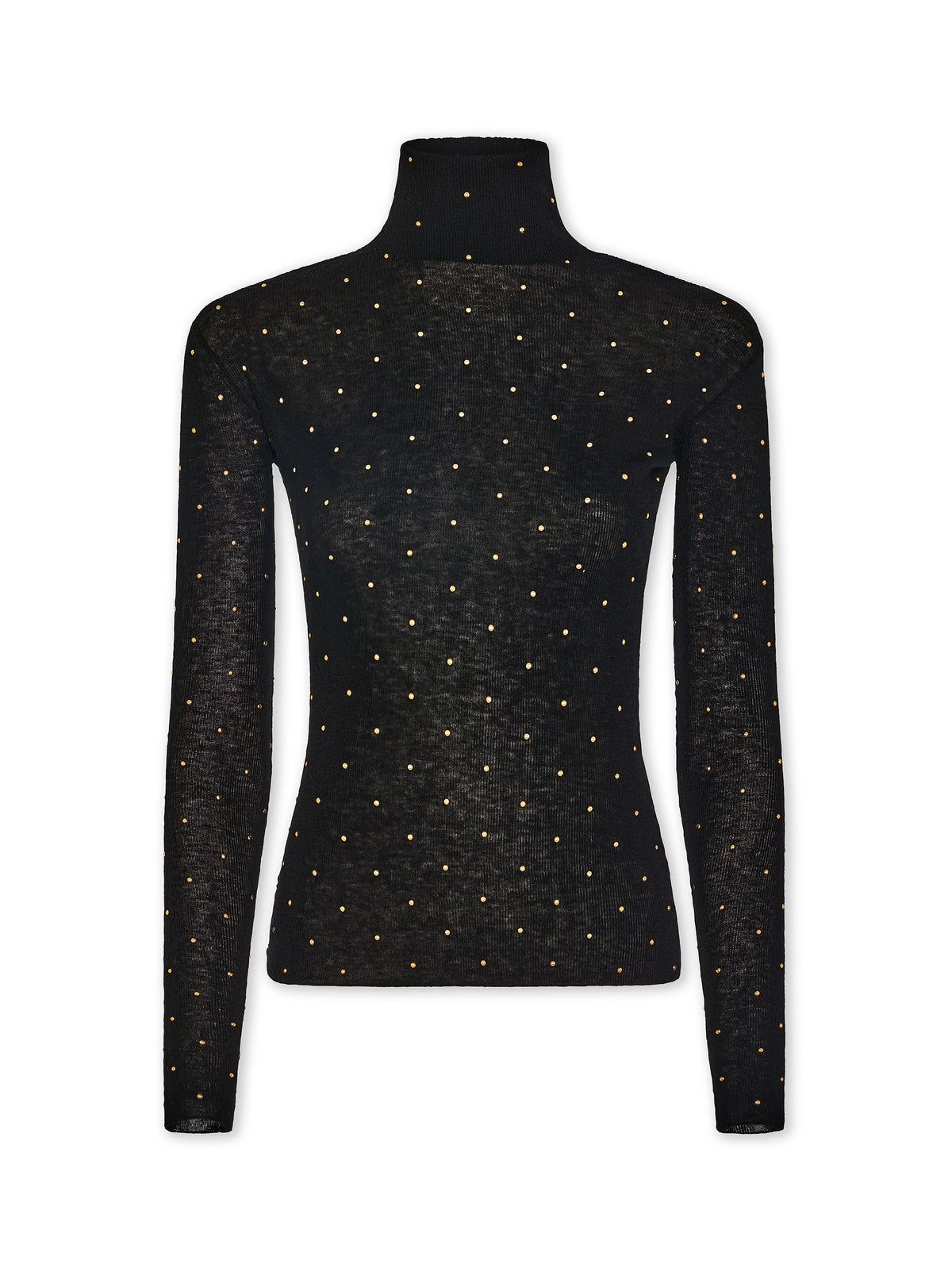 Second-skin turtleneck top in wool