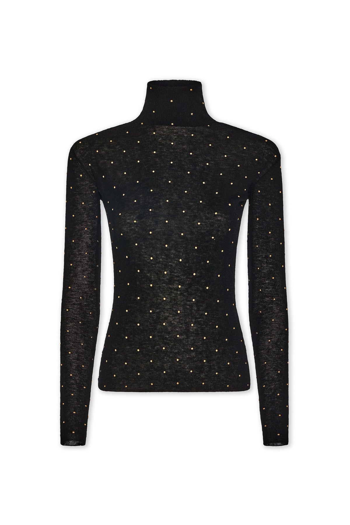 Second-skin turtleneck top in wool