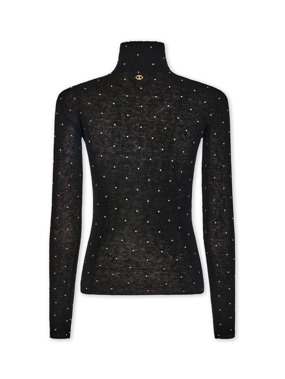 Second-skin turtleneck top in wool