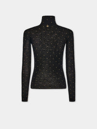 Second-skin turtleneck top in wool