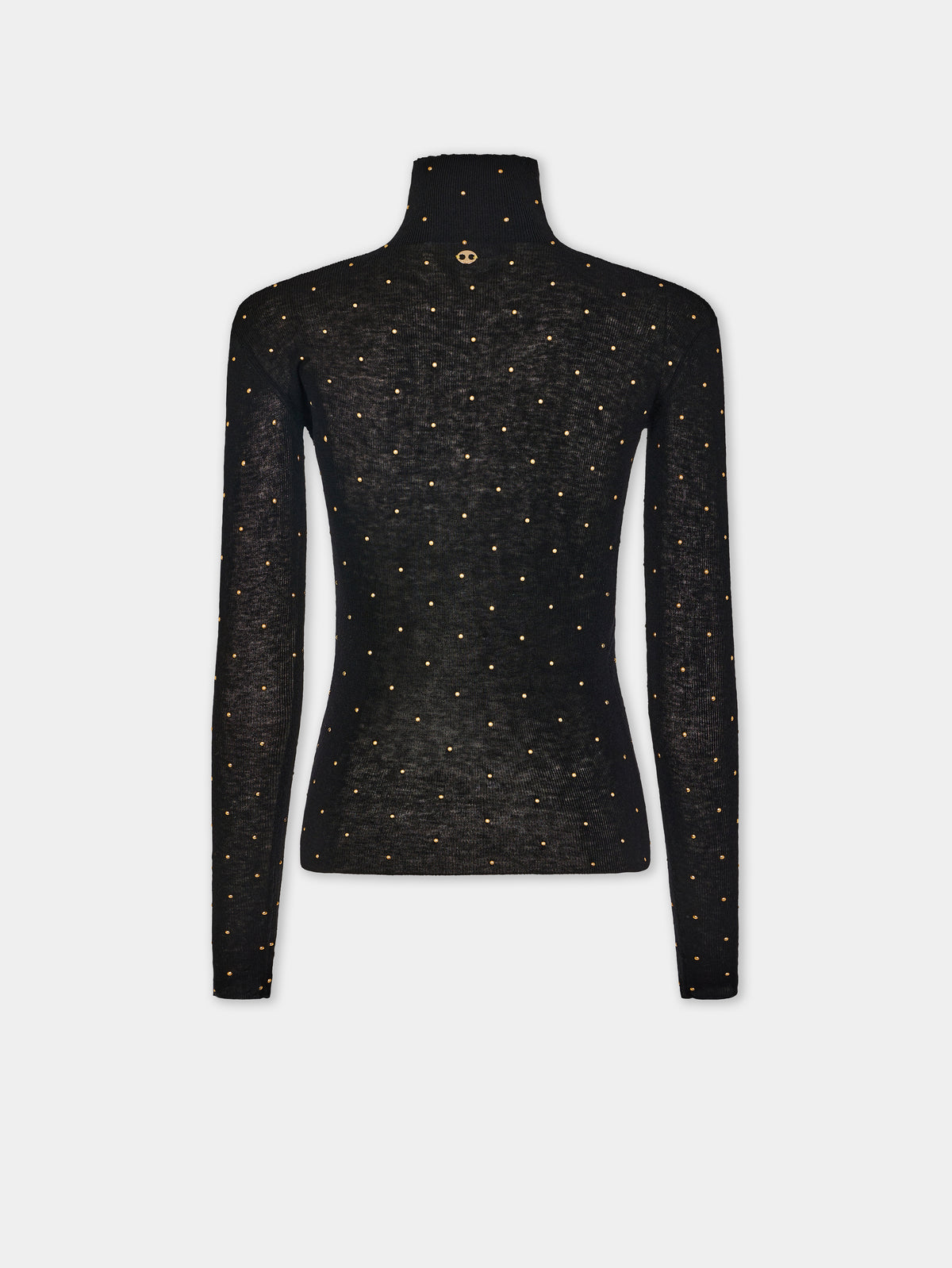 Second-skin turtleneck top in wool