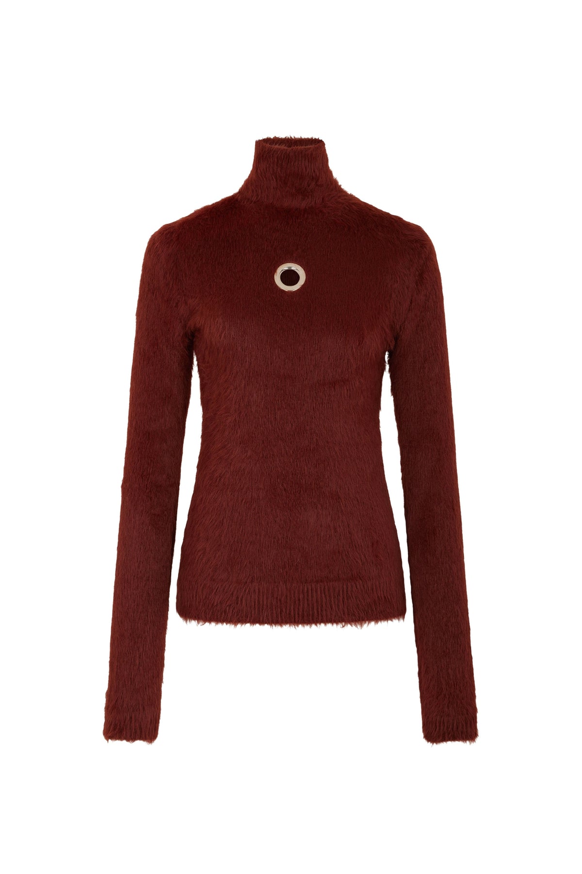 Turtleneck top in brushed knit