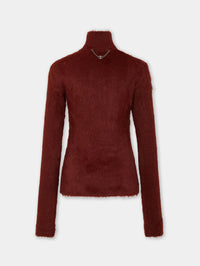 Turtleneck top in brushed knit
