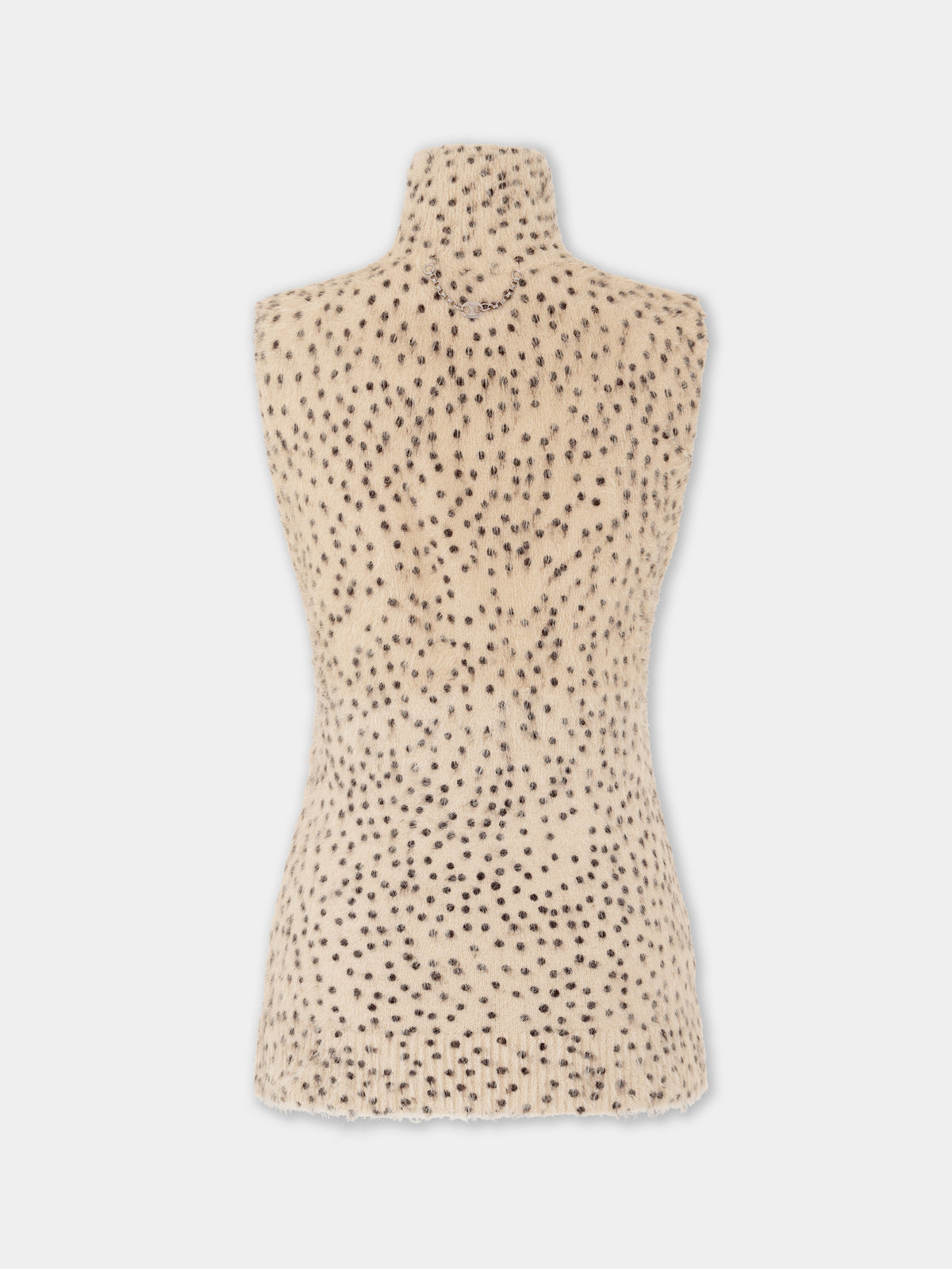 Turtleneck sleeveless top in brushed knit