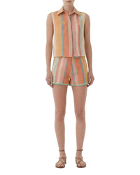 Short à rayures - Multicolore