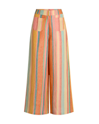Pantalon large à rayures - Multicolore
