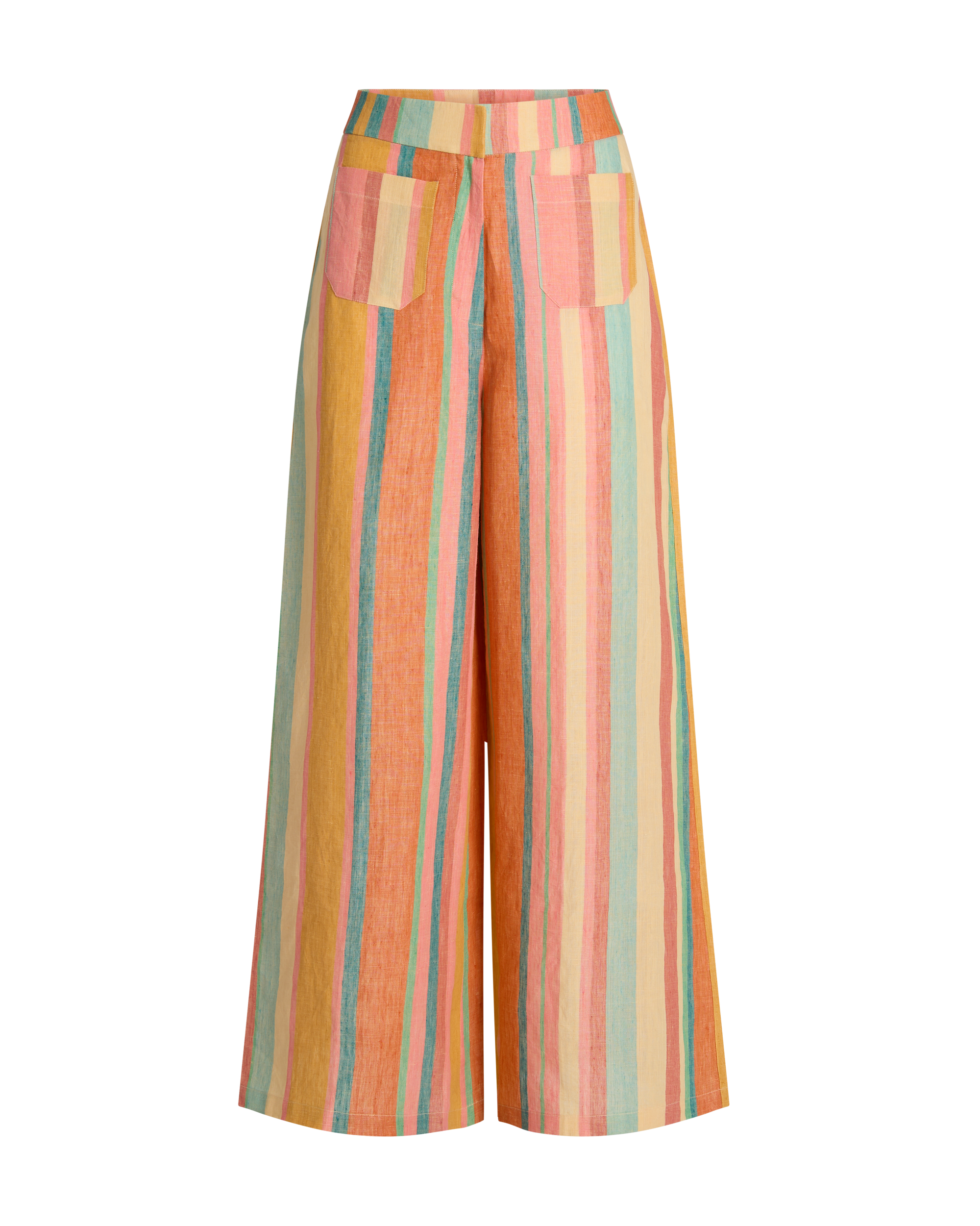 Pantalon large à rayures - Multicolore