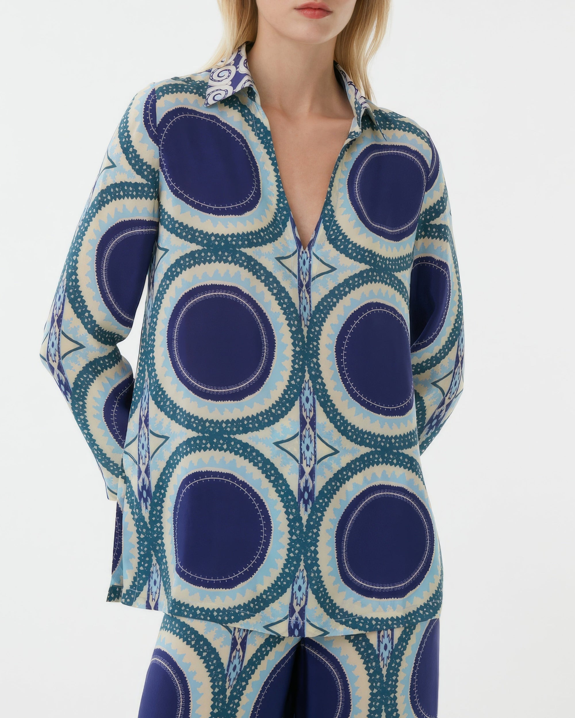 Jia print blouse - Blue