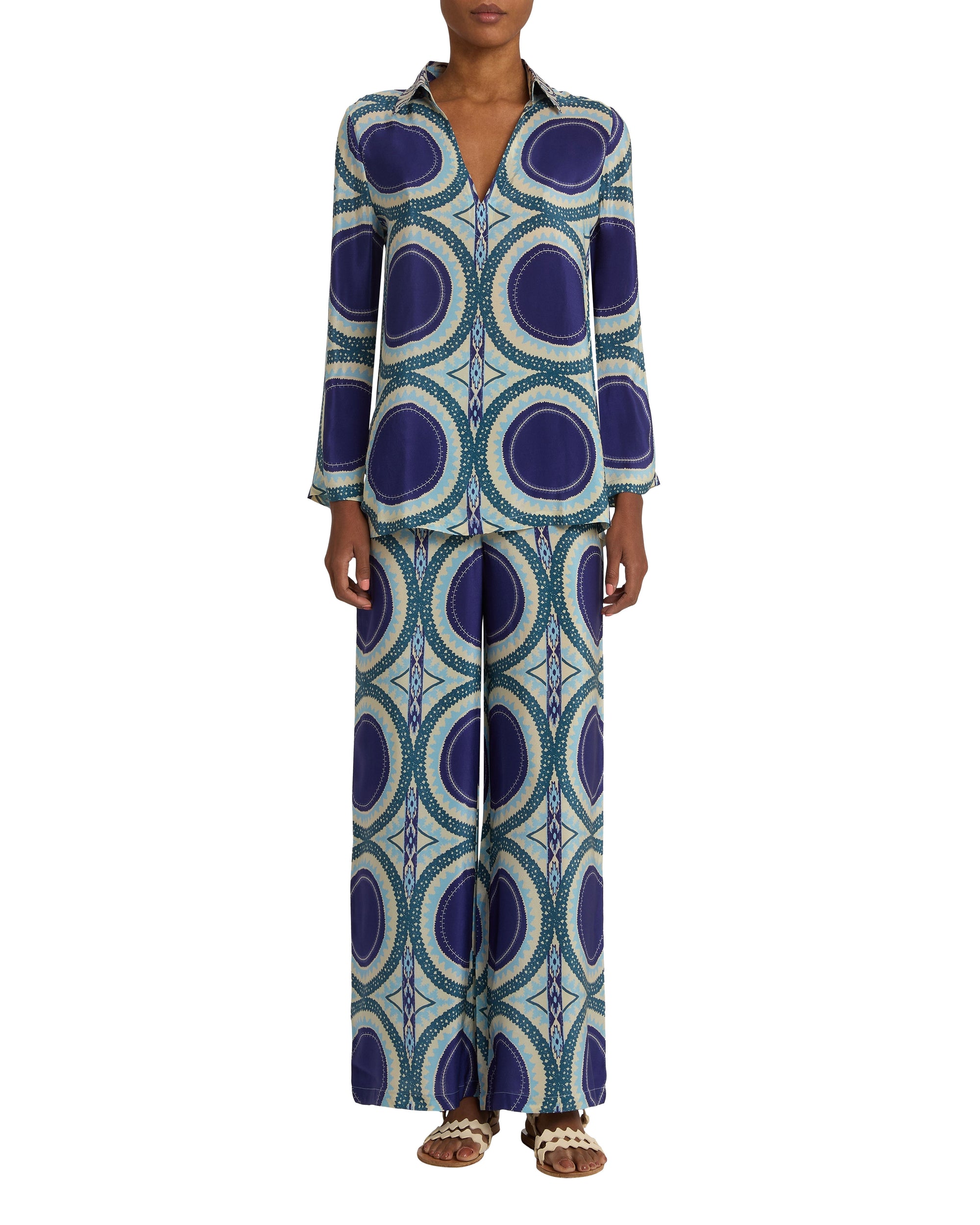 Jia print blouse - Blue