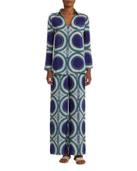 Pantalon fluide Stephan à imprimé - Blue