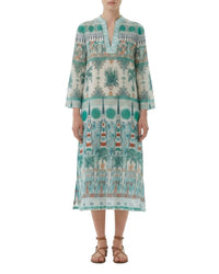 Long printed caftan - Green