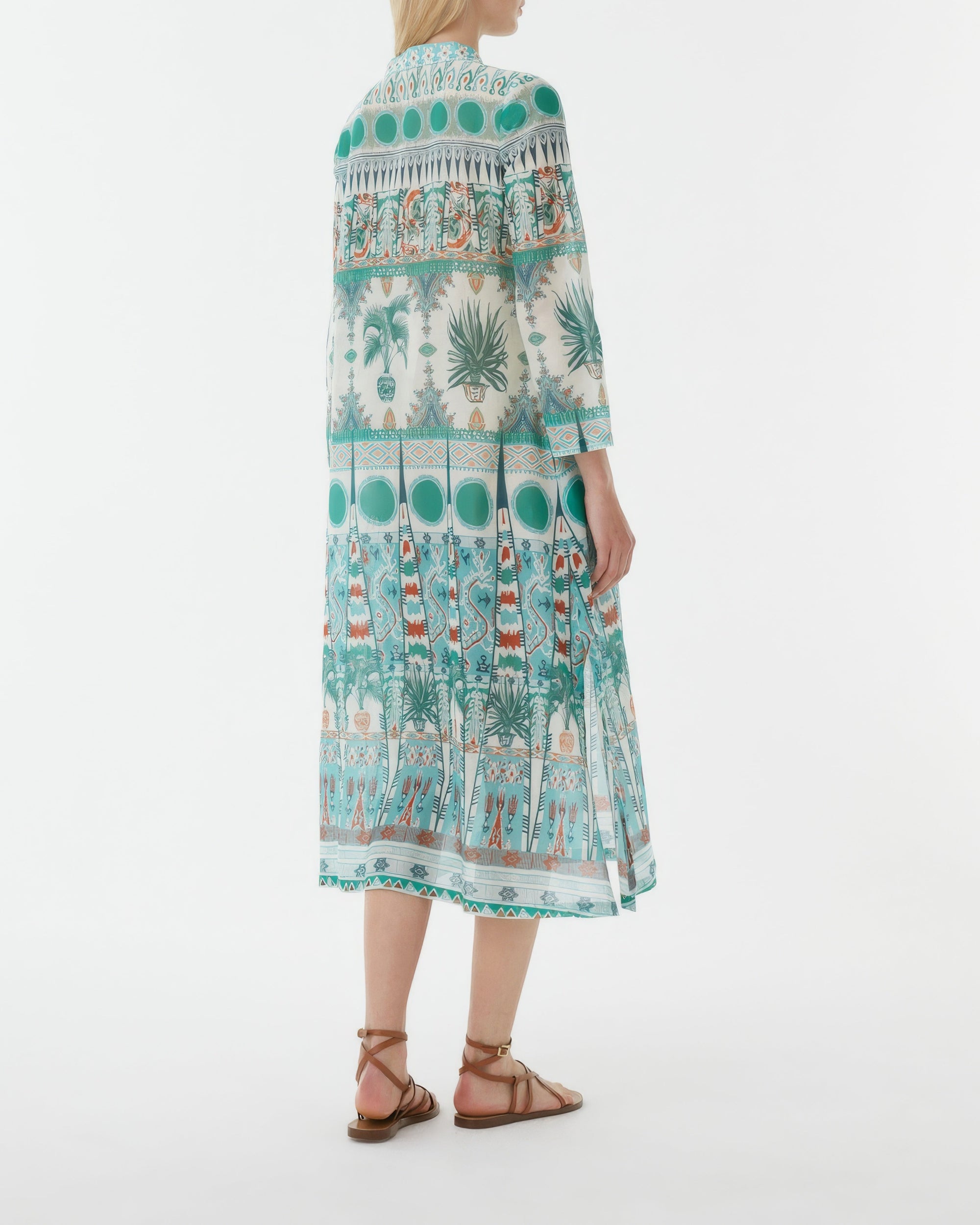 Long printed caftan - Green