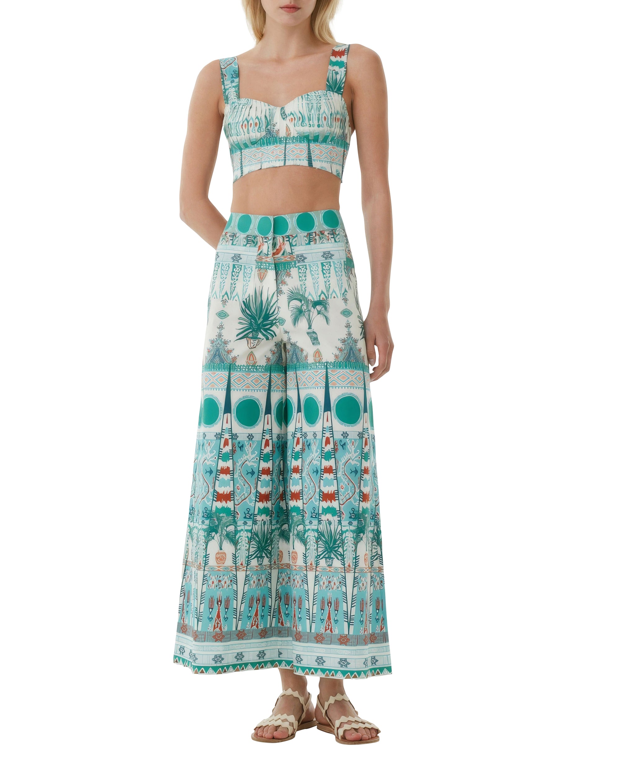 Dalia crop top with straps - Green