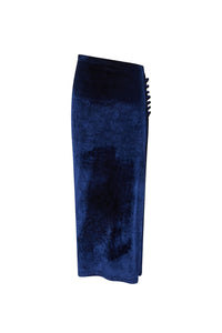 Draped midi skirt in velvet
