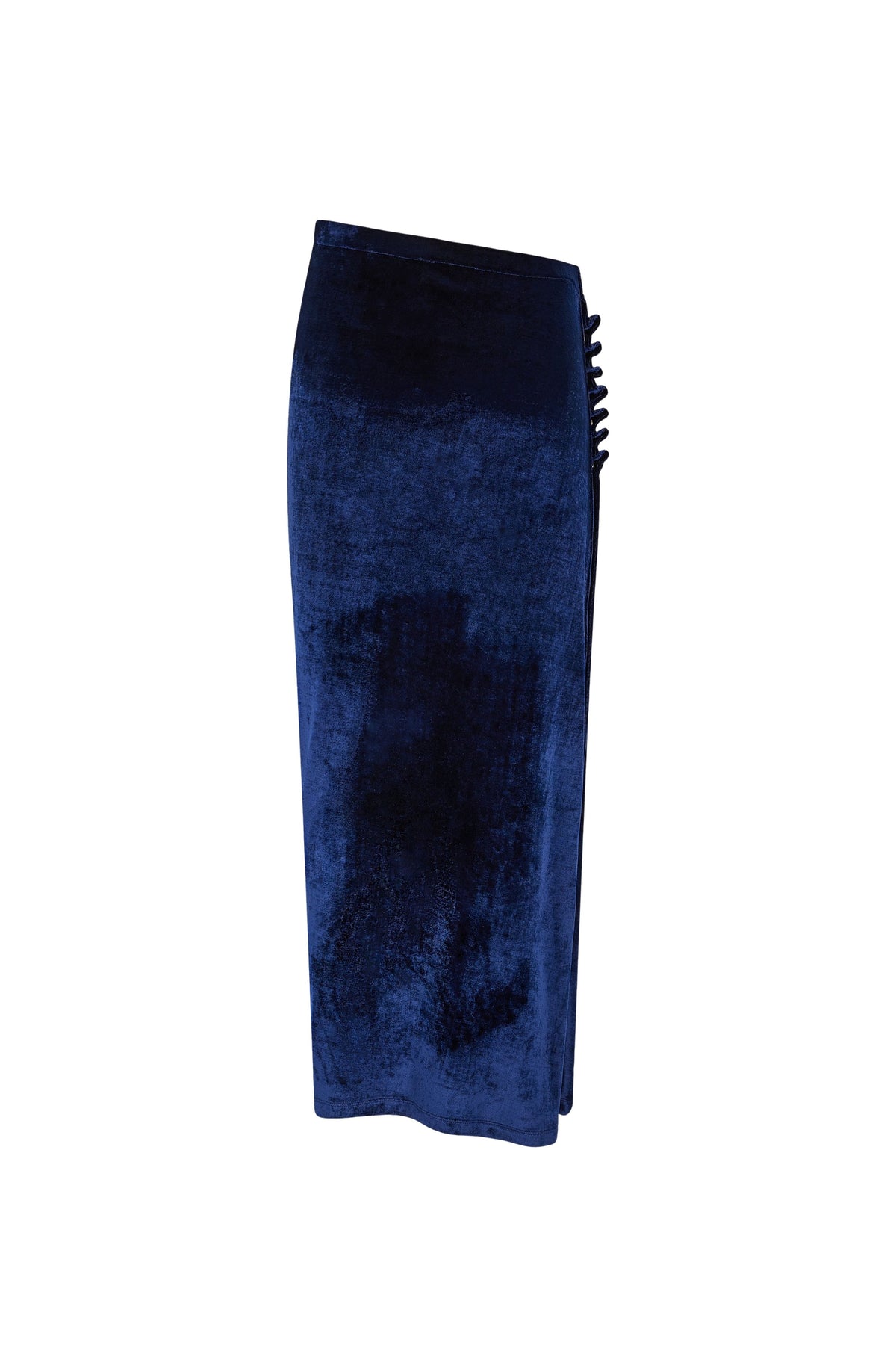 Draped midi skirt in velvet