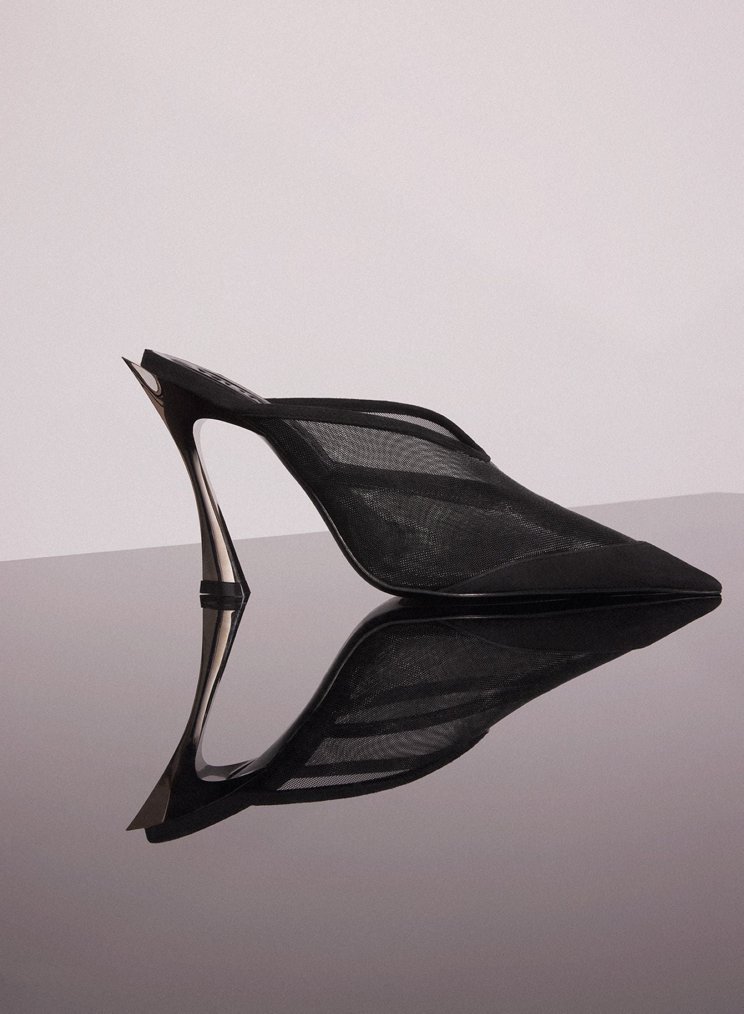 BLACK MESH FANG 95 MULES