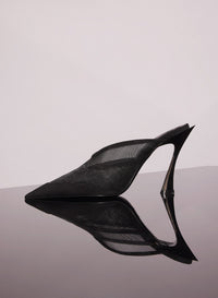 BLACK MESH FANG 95 MULES