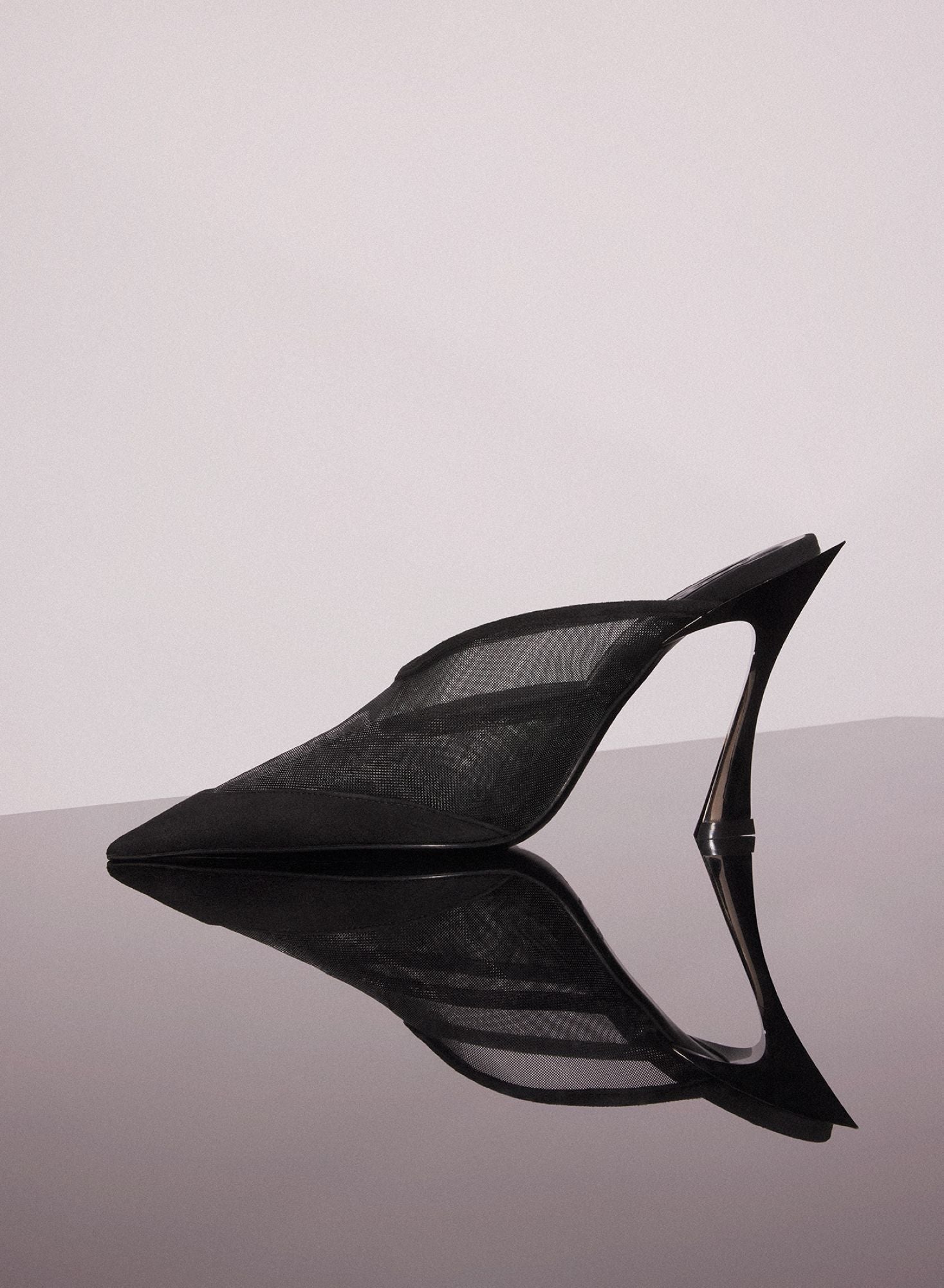 BLACK MESH FANG 95 MULES