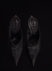 BLACK MESH FANG 95 MULES