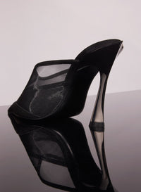 BLACK MESH FANG 95 MULES