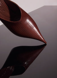 DARK BROWN LEATHER FANG 95 MULES