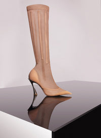 TAN BONED MESH FANG 95 BOOTS