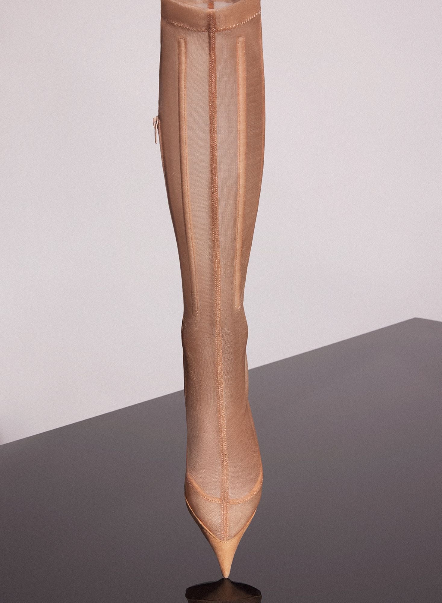 TAN BONED MESH FANG 95 BOOTS
