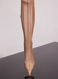 TAN // tan boned mesh fang 95 boots